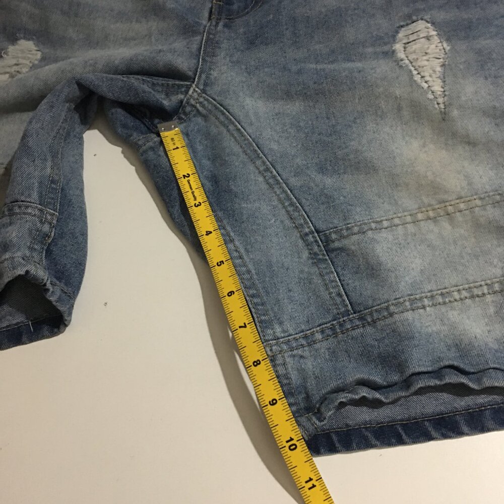 Ecko Unltd Relaxed Mens Denim Shorts Size 38 Distressed Street Hip Hop Y2K - Picture 9 of 9